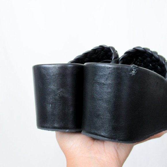 VINCE Mari Braided Leather Platform Sandals Slip-On Slide Sandals Size- 8.5~$350 - Picture 10 of 16